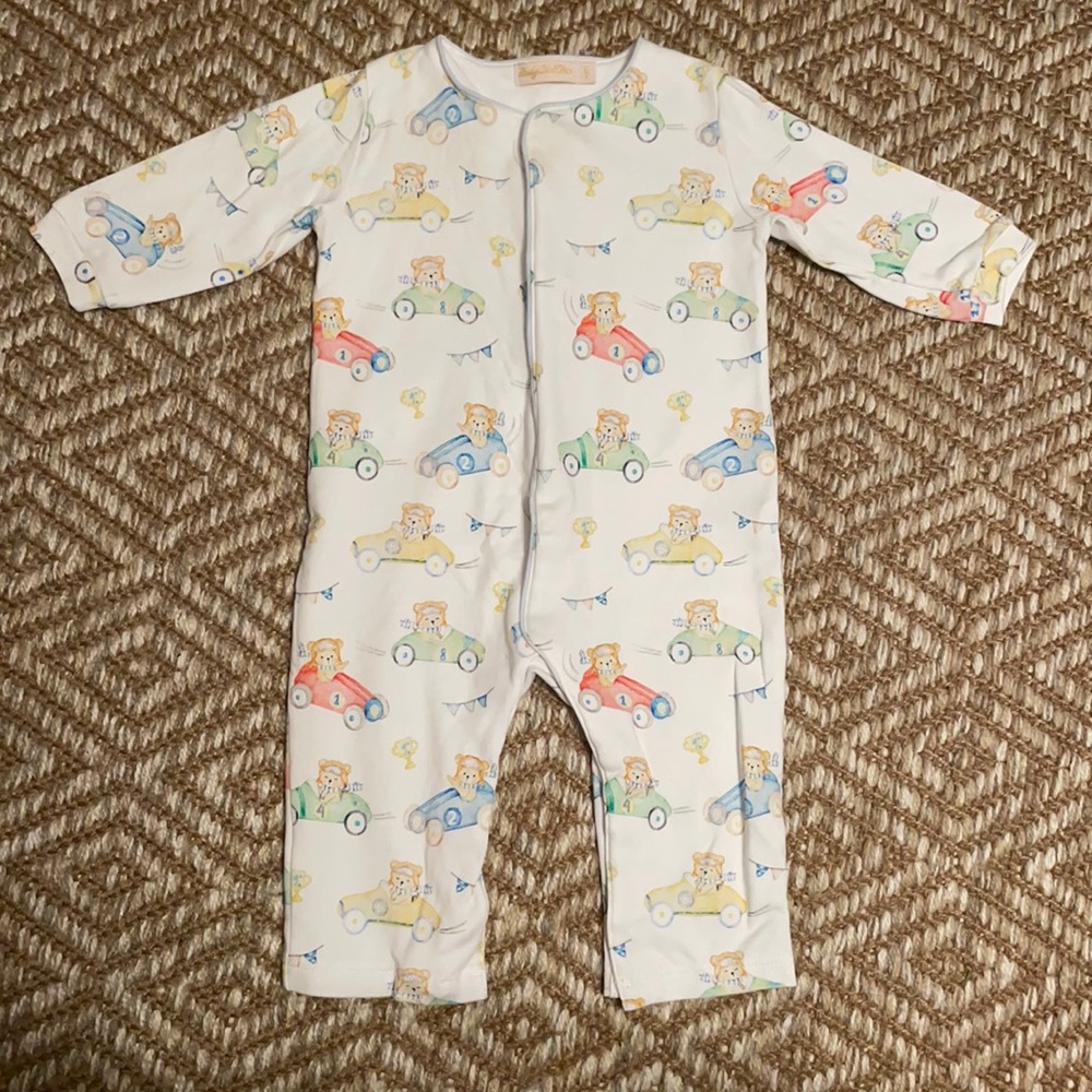 One piece button outfit.
